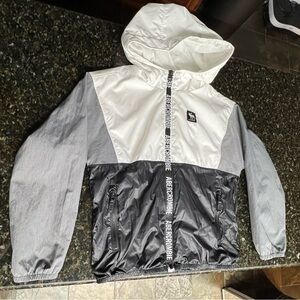 Abercrombie & Fitch Kids Windbreaker Rain Jacket Color-block White,Black & Gray